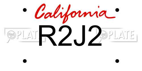 R2J2 California License Plate