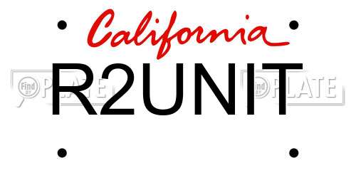 R2UNIT California License Plate
