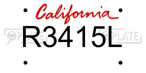 R3415L California License Plate