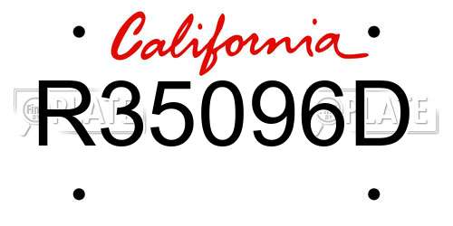 R35096D California License Plate