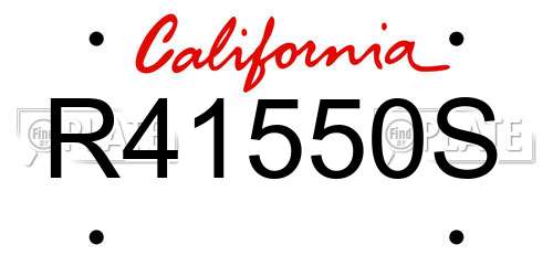 R41550S California License Plate