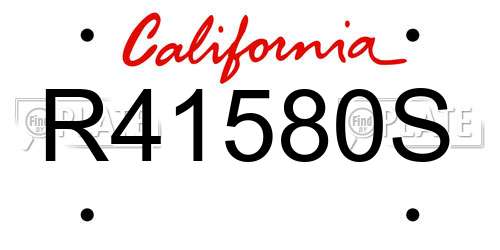 R41580S California License Plate