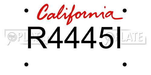 R4445I California License Plate