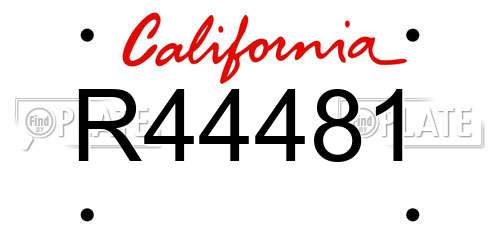 R44481 California License Plate