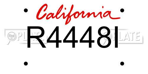 R4448I California License Plate