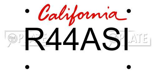 R44ASI California License Plate