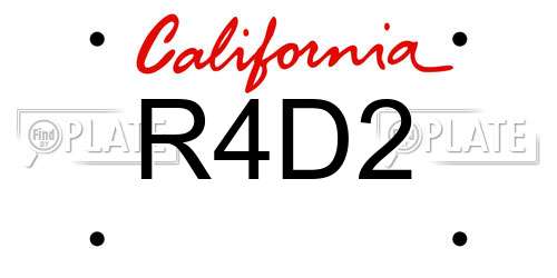 R4D2 California License Plate