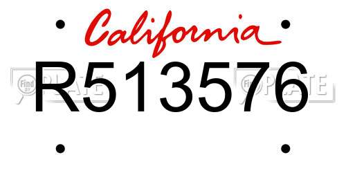 R513576 California License Plate