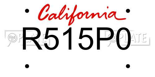 R515P0 California License Plate