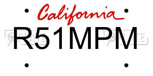 R51MPM California License Plate