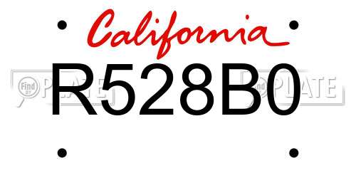 R528B0 California License Plate
