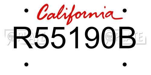 R55190B California License Plate