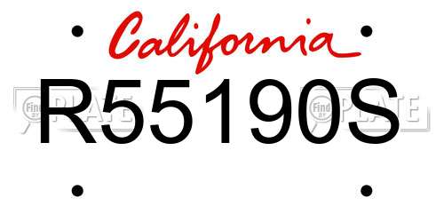R55190S California License Plate