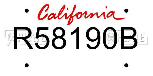 R58190B California License Plate