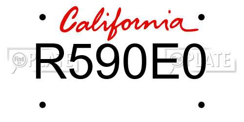 R590E0 California License Plate