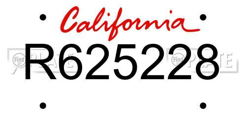 R625228 California License Plate