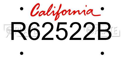 R62522B California License Plate