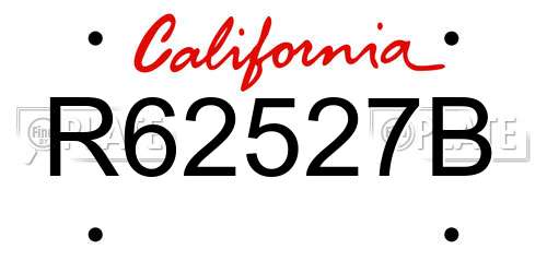 R62527B California License Plate