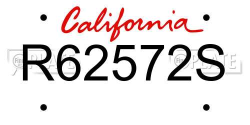 R62572S California License Plate