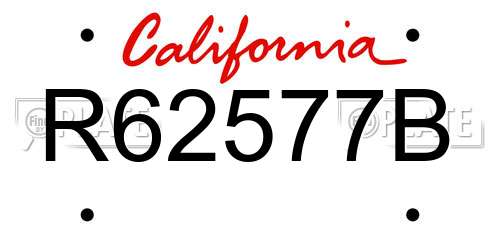 R62577B California License Plate