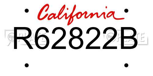 R62822B California License Plate