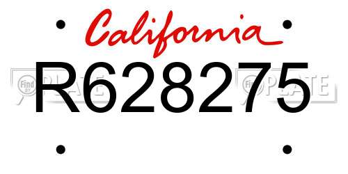 R628275 California License Plate