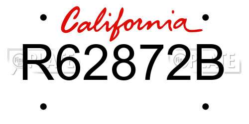R62872B California License Plate