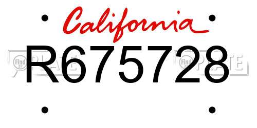 R675728 California License Plate