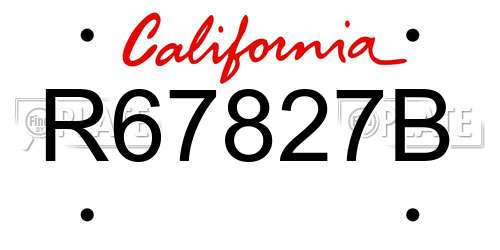 R67827B California License Plate