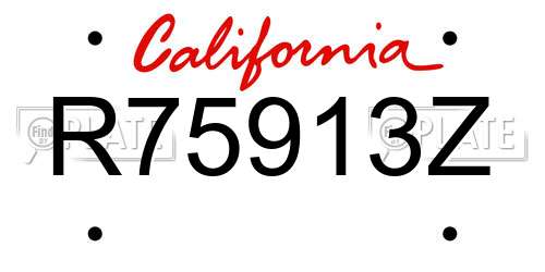 R75913Z California License Plate