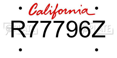 R77796Z California License Plate