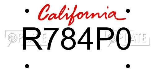 R784P0 California License Plate