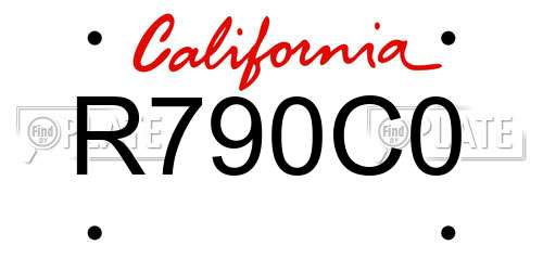 R790C0 California License Plate