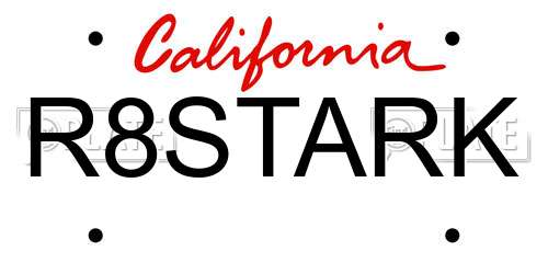 R8STARK California License Plate