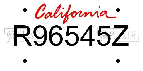 R96545Z California License Plate