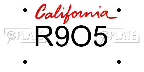 R9O5 California License Plate