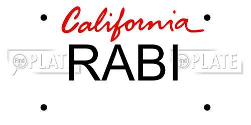 RABI California License Plate