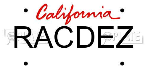 RACDEZ California License Plate