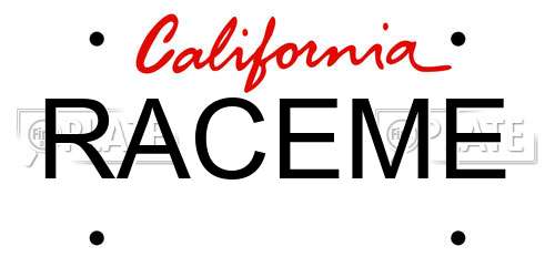 RACEME California License Plate