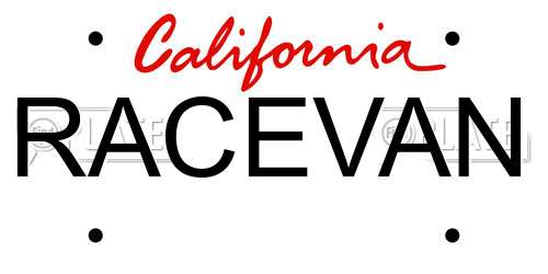 RACEVAN California License Plate