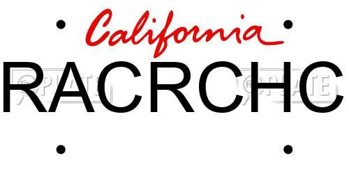 RACRCHC California License Plate