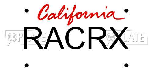 RACRX California License Plate