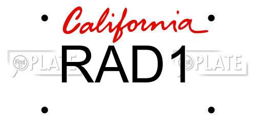 RAD1 California License Plate