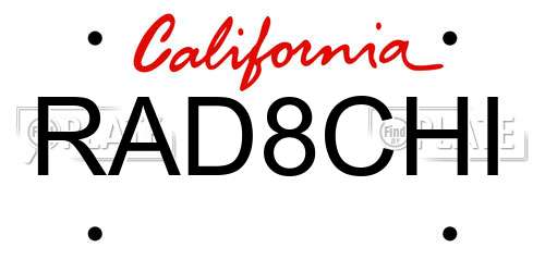 RAD8CHI California License Plate