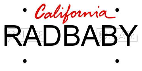 RADBABY California License Plate