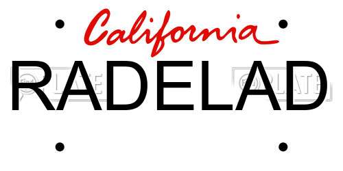 RADELAD California License Plate
