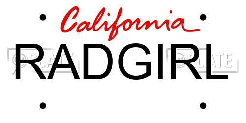 RADGIRL California License Plate