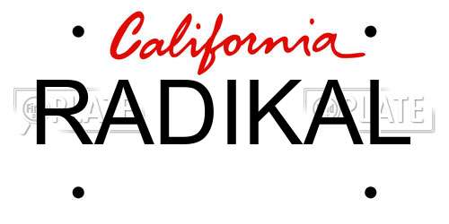 RADIKAL California License Plate