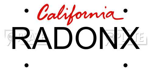 RADONX California License Plate