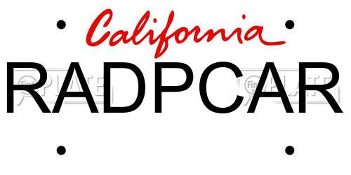 RADPCAR California License Plate